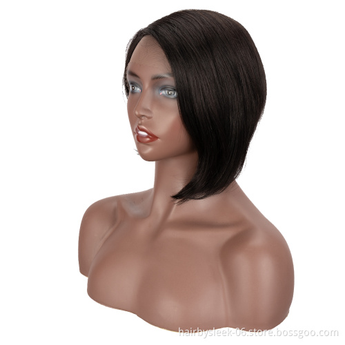 Rebecca fashion 9 inches Pixie Cut Natural Brazilian Remy Human hair Bob Lace Part Wig Lace Front Wigs Human Hair Wigs For Women